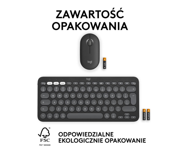 LOGITECH Zestaw klawiatura i mysz Pebble Combo for Mac Tonal Graphite 920-012244 Grafitowy - 1172745 - zdjęcie 15